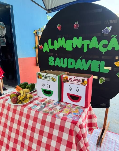 Mesa da atividade de alimentação saudável