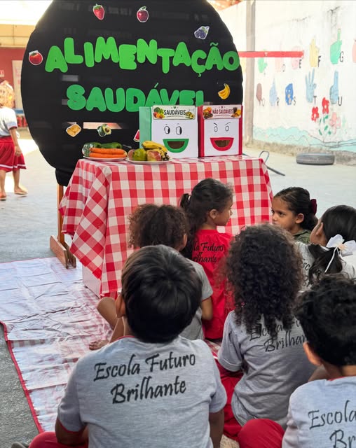 Alunos em atividade em grupo